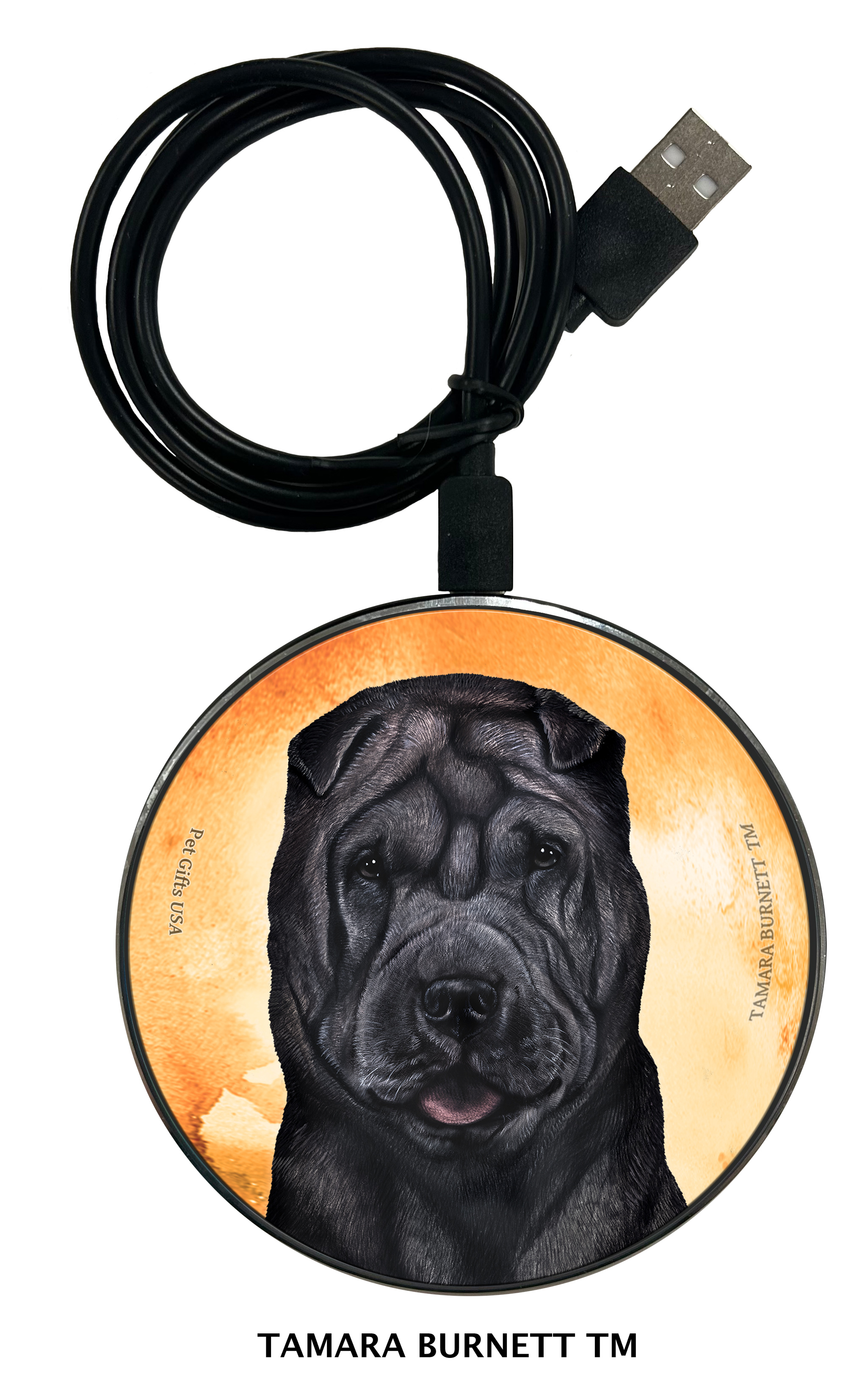An image of product 29998 - Shar Pei Black - Zoomies Phone Charger